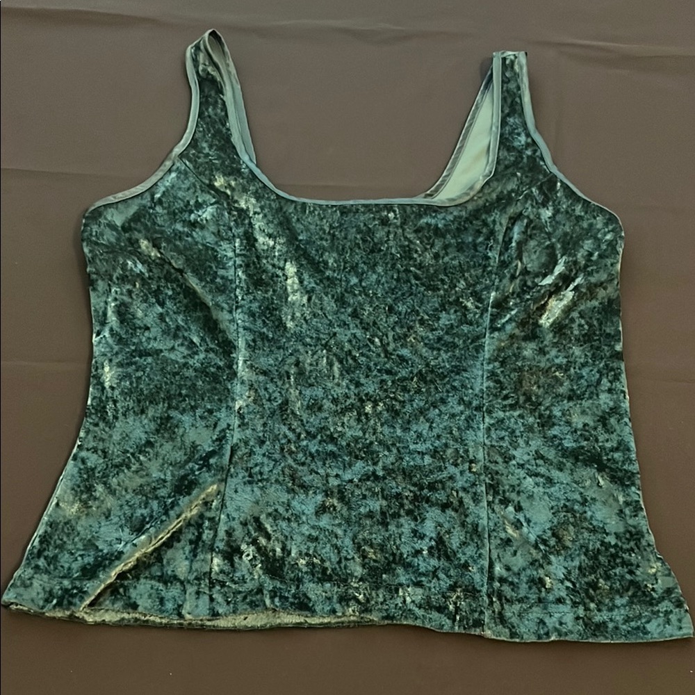Victoria’s Secret VintageTank Crushed Velvet Emerald Green Medium Y2K 90s